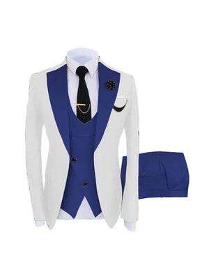 3 Piece Blazer Vest Pants Set, Party Business Banquet Groomsmen Stylish Men Suit Set, MS004