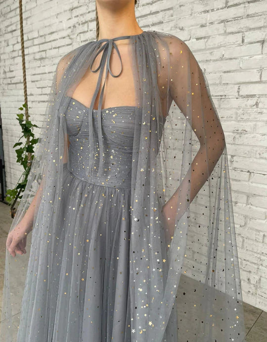 A-line Unique Silver Sequin Sparkly Elegant Party Modest Women Evening Long Prom Dresses PD1523