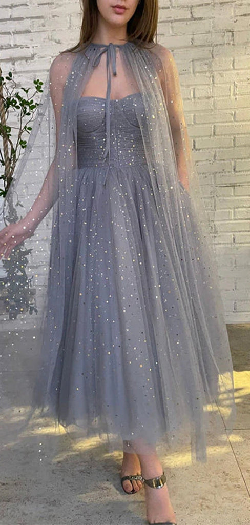 A-line Unique Silver Sequin Sparkly Elegant Party Modest Women Evening Long Prom Dresses PD1523