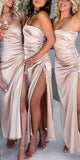 Charming One Shoulder Mermaid Unique New Elegant Long Beach Formal Bridesmaid Dresses BD239