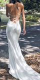 Charming Spaghetti Straps Simple Modest Beach Wedding Dresses WD058