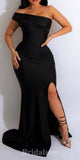 Mermaid Black Modest Evening Long Prom Dresses, Simple Elegant Bridesmaid Dresses PD1375
