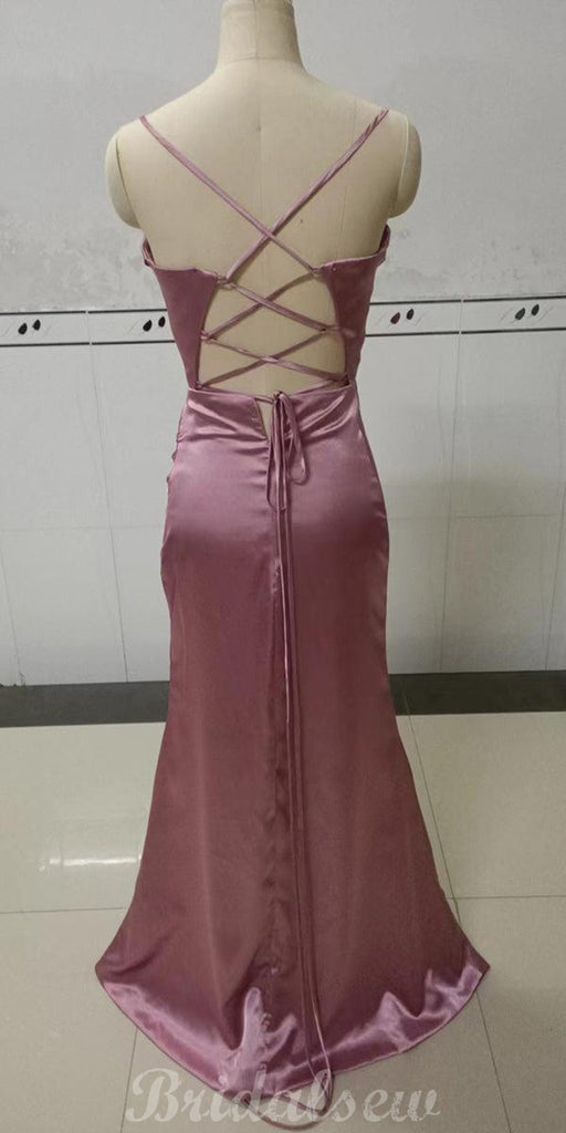 New Arrival Mermaid Spaghetti Straps Modest Evening Long Prom Dresses PD350