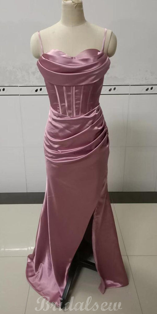 New Arrival Mermaid Spaghetti Straps Modest Evening Long Prom Dresses PD350