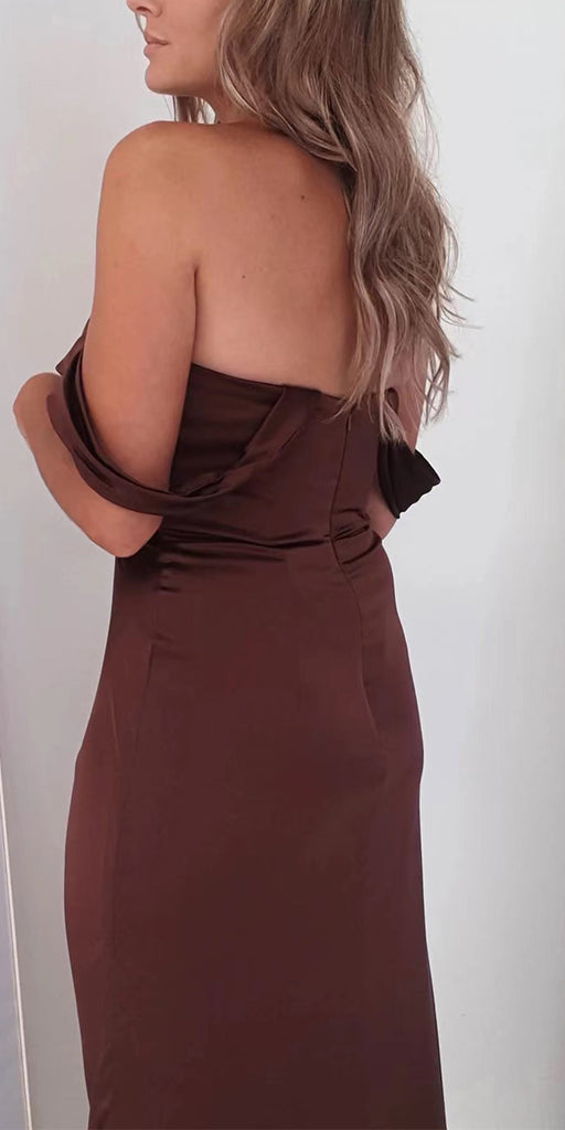 Off the Shoulder Mermaid Simple Black Girls Slay Elegant Evening Modest Long Prom Dresses PD460