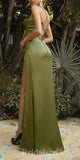 Olive Green Spaghetti Straps Popular Mermaid Evening Formal Long Prom Dresses PD1390