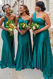 One Shoulder Mermaid Popular Elegant Long Beach Formal Bridesmaid Dresses BD242