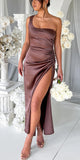 One Shoulder Mermaid Unique New Elegant Long Beach Formal Bridesmaid Dresses BD238