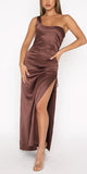 One Shoulder Mermaid Unique New Elegant Long Beach Formal Bridesmaid Dresses BD238