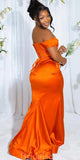 Orange New Unique Design Mismatched Mermaid Black Girls Elegant Long Beach Formal Bridesmaid Dresses BD247