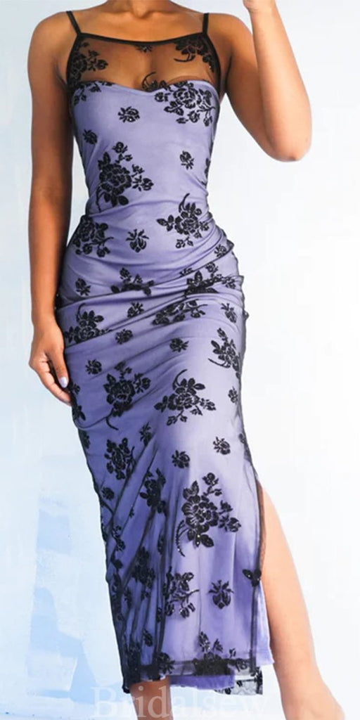 Popular Mermaid Lace Spaghetti Straps Vintage Long Elegant Evening Prom Dresses PD1021