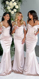 Popular Mermaid Off Shoulder New Elegant Long Beach Formal Bridesmaid Dresses BD237