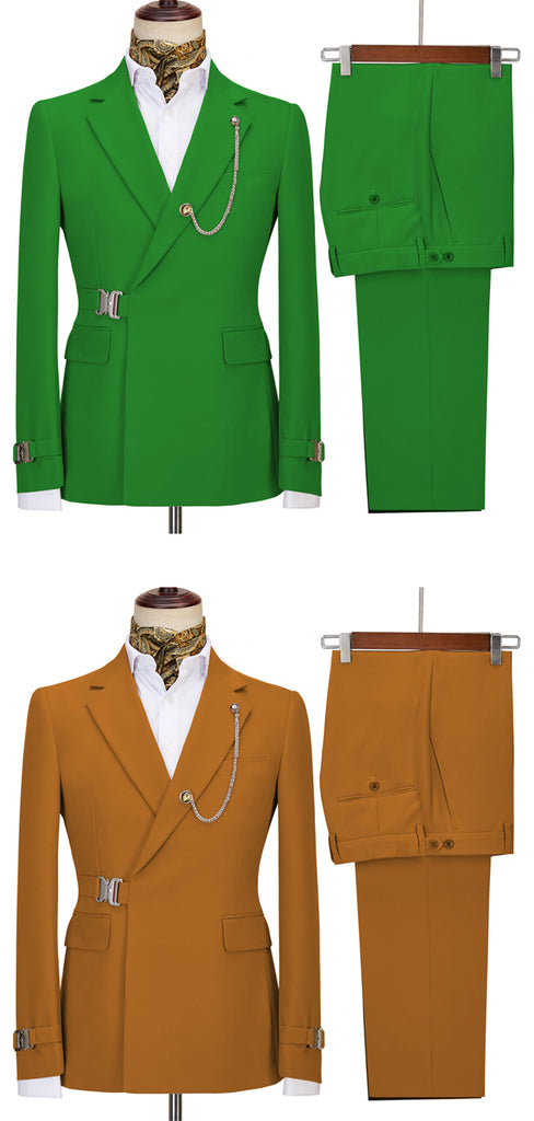 Slim Fit 2 Piece Men Suit, Blazer Pants Vintage Business Banquet Groomsmen Men Tuxedo Suit Set, MS002