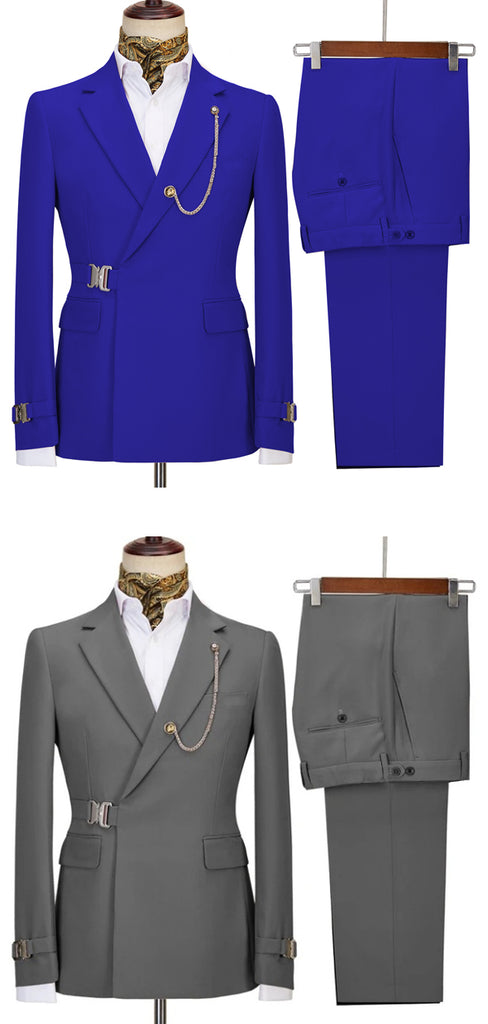 Slim Fit 2 Piece Men Suit, Blazer Pants Vintage Business Banquet Groomsmen Men Tuxedo Suit Set, MS002
