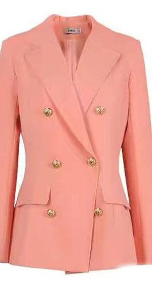 Slim Fit Peach One Piece Wedding Women's Suit With Beads, Blazer Jacket Vintage Business Banquet Tuxedo Suit Set MS008