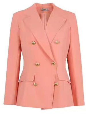 Slim Fit Peach One Piece Wedding Women's Suit With Beads, Blazer Jacket Vintage Business Banquet Tuxedo Suit Set MS008