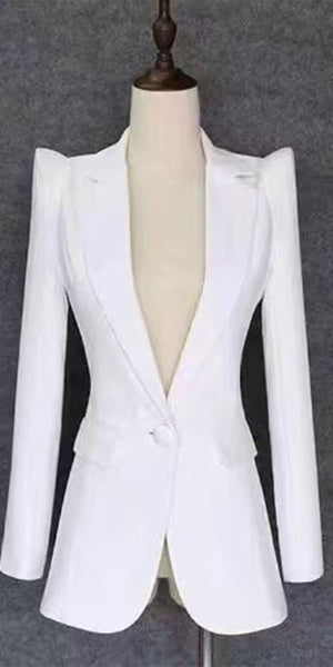 Slim Fit One Piece Wedding Women's Suit With Beads, Blazer Jacket Vintage Business Banquet Tuxedo Suit Set MS007