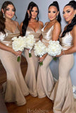 Spaghetti Straps Sexy Mermaid Elegant Long Beach Formal Bridesmaid Dresses BD241