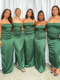 Spaghetti Straps Simple Mermaid Popular Elegant Long Beach Formal Bridesmaid Dresses BD243