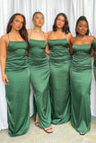 Spaghetti Straps Simple Mermaid Popular Elegant Long Beach Formal Bridesmaid Dresses BD243