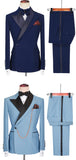 Two Piece Blazer Vest Pants Set, Vintage Business Banquet Groomsmen Stylish Men Suit Set, MS003