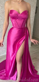 2024 Fashion Rose Red Mermaid Elegant Unique Best Black Girls Slay Evening Long Prom Dresses PD510