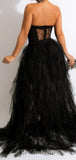 A-line Black Lace Tulle Modest Elegant Sexy Popular Long Party Evening Prom Dresses PD1278