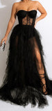 A-line Black Lace Tulle Modest Elegant Sexy Popular Long Party Evening Prom Dresses PD1278