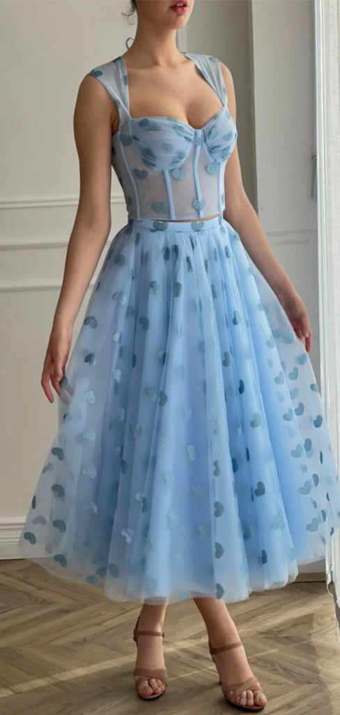 A-line Blue Real Made Modest Party Long Prom Dresses, Homecoming Dress PD309