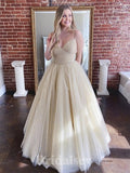 A-line Charming Spaghetti Straps Glitter Modest Elegant Long Party Evening Prom Dresses PD1326