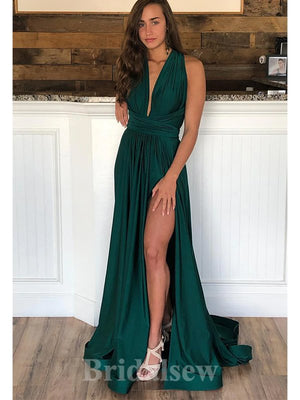 A-line Dark Green Formal Unique Elegant Long Party Evening Prom Dresses PD1282