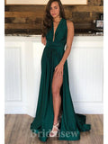 A-line Dark Green Formal Unique Elegant Long Party Evening Prom Dresses PD1282