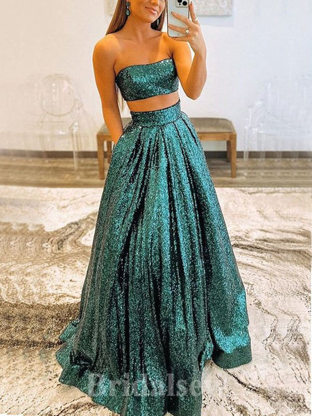 green emerald velvet dress Stunning Teal Bead Sequin Sheath Fashion Formal Dresses, CP0675 US10 / As Pic main image 1