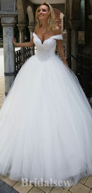 A-line Elegant Tulle Plus Size Vintage Dream Beach Long Wedding Dresses WD528