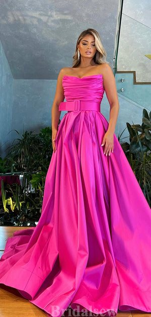 A-line Fuchsia Stylish Best Gorgeous Long Fashion Women Evening Prom Dresses PD698
