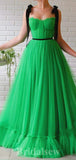 A-line Green New Modest Sleeveless Elegant Long Women Evening Prom Dresses PD811