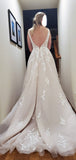 A-line Lace Dream Romantic Long Wedding Dresses WD013