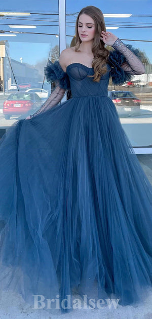 A-line Modest Fairy Tulle New Pretty Popular Long Women Evening Prom Dresses PD846