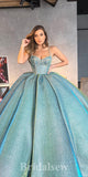 A-line New Long Spaghetti Straps Sequin Sparkly Glitter Party Prom Dresses, Ball Gown PD1179