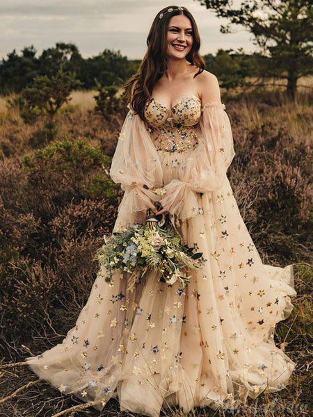 A-line Newest Unique Country Vintage Modest Prom Dresses, Long Evening – bridalsew