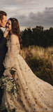 A-line Newest Unique Country Vintage Modest Prom Dresses, Long Evening Dress PD158