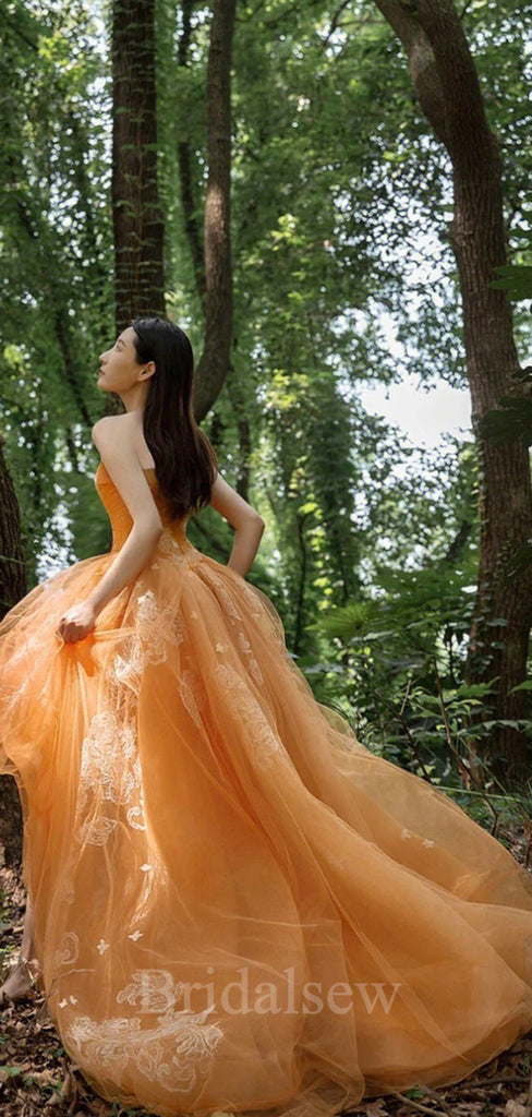 A-line Orange Unique High-low Elegant Black Girls Slay Women Long Evening Prom Dresses PD590