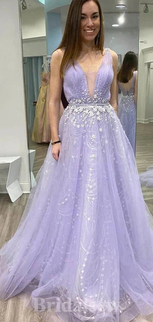 A-line Spaghetti Straps Lilac Unique Modest Custom Elegant Party Long Women Evening Prom Dresses PD808