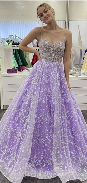 A-line Spaghetti Straps Modest Elegant Formal Best Long Party Evening Prom Dresses PD1323