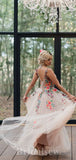 A-line Unique Design Applique Dream Beach Vintage Long Wedding Dresses WD362
