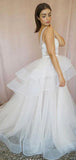 Aline Elegant Dream V-neck Vintage Beach Long Wedding Dresses WD276