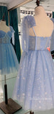Blue Tulle Real Made High Quality Popular Short Homecoming Dresses HD011