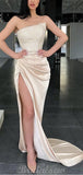 Champagne Sequin Mermaid Modest Party Long Prom Dresses, Evening Dress PD447