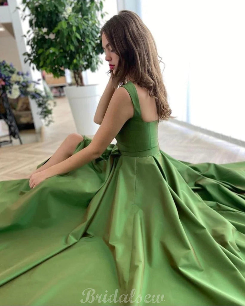 Charming A-line Elegant Unique Design Satin Party Women Long Evening Prom Dresses PD577
