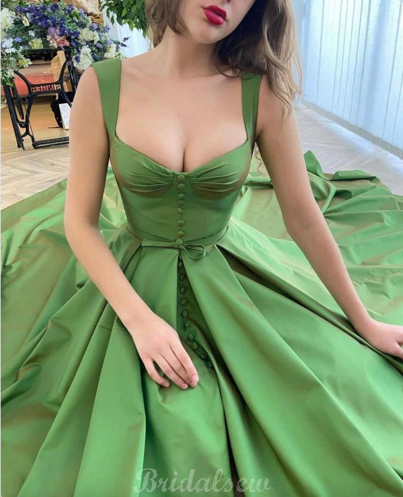 Charming A-line Elegant Unique Design Satin Party Women Long Evening Prom Dresses PD577